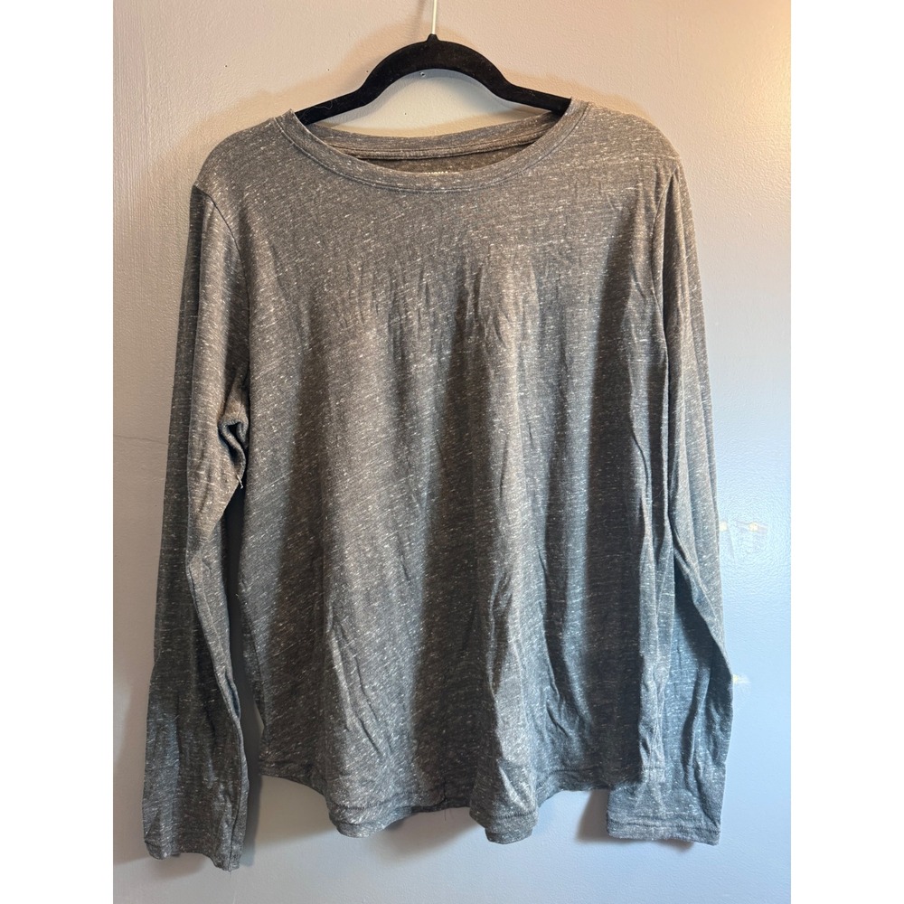 Sonoma Goods For Life Women Gray Heather Long Sleeve Everyday Tee‎ Shirt Large